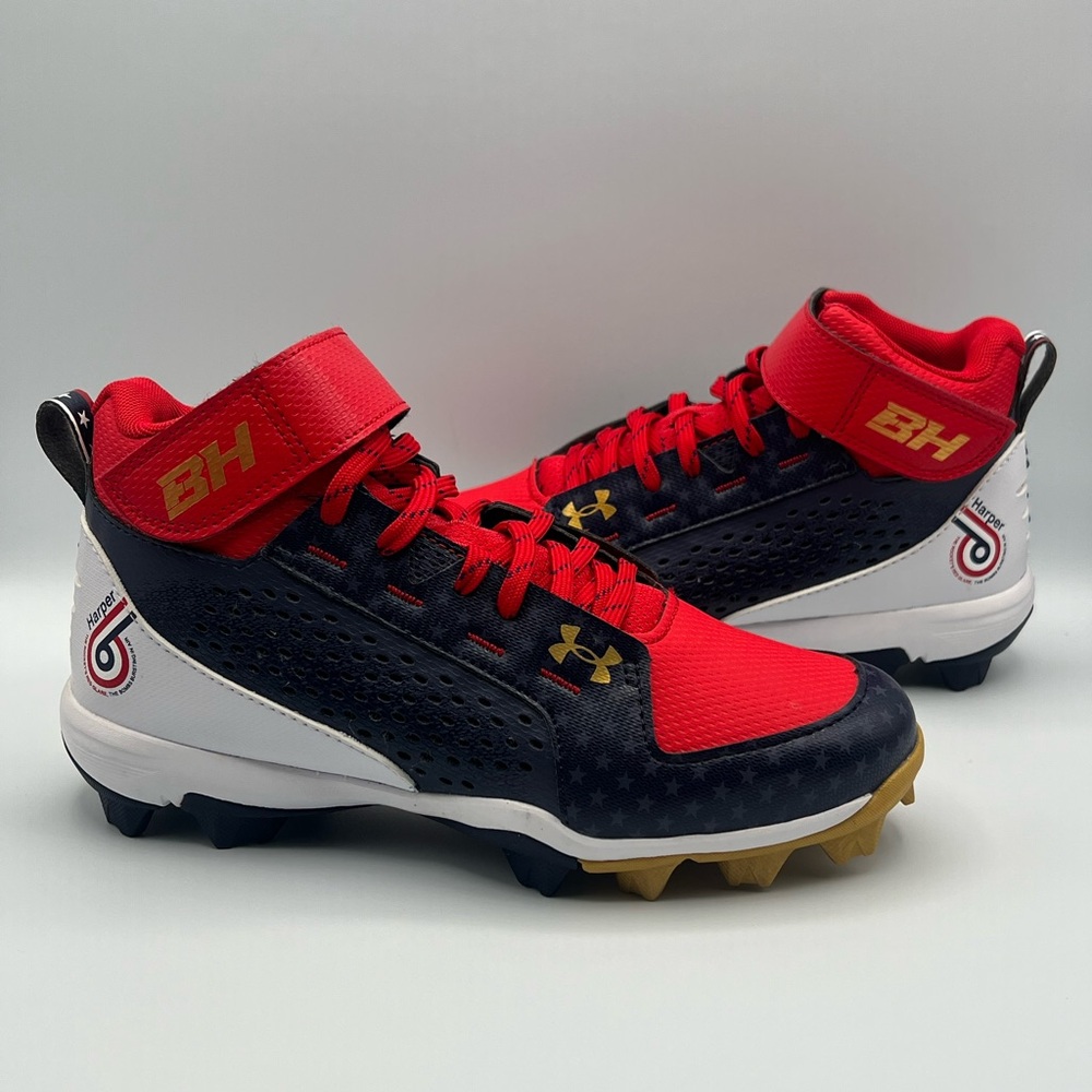 Under Armour Bryce Harper 6 Baseball Cleats - Kids Youth Size 5 (3024326-100)